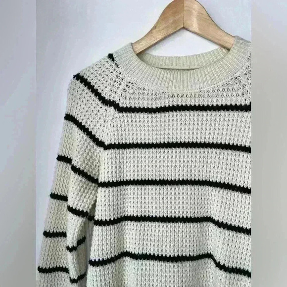 Vera Moda Womens Chunky Leanna Knit Striped Preppy Prep Fisherman Sweater XS - Picture 5 of 16